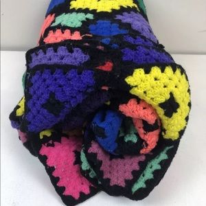 Crochet Afghan Blanket Colorful Granny Square Throw‎ Blanket Handmade 60x72